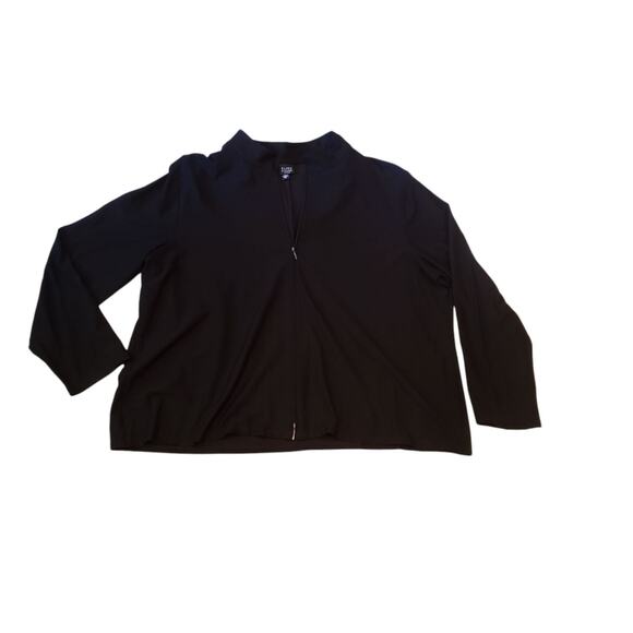 Eileen Fisher Womens Black Full Zip Stretch Jacket Size 3X Pockets Classic - Picture 5 of 11
